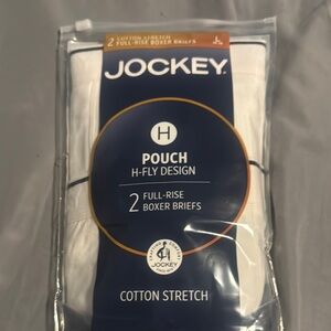 Jockey Cotton Stretch Boxer Briefs in White